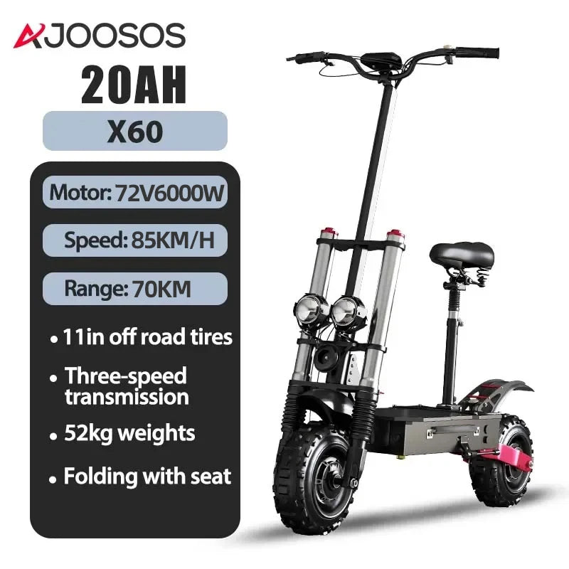 Off Road Electric Scooter Dual Motor 85km/h