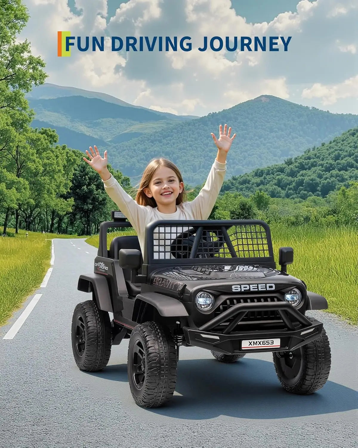 Electric Car for Kids/Bluetooth Music Player LED Light