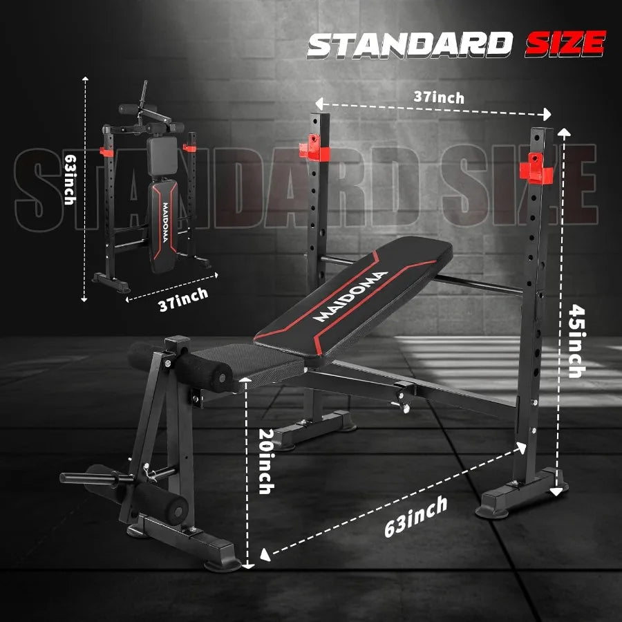 Adjustable Weight Bench with Lat Pulldown and Leg Extension