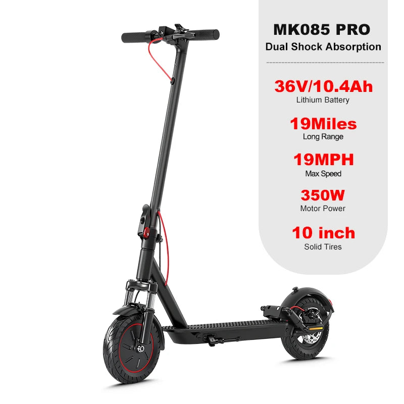 Adult Electric Scooter 19MPH Top Speed Dual Shock Absorption