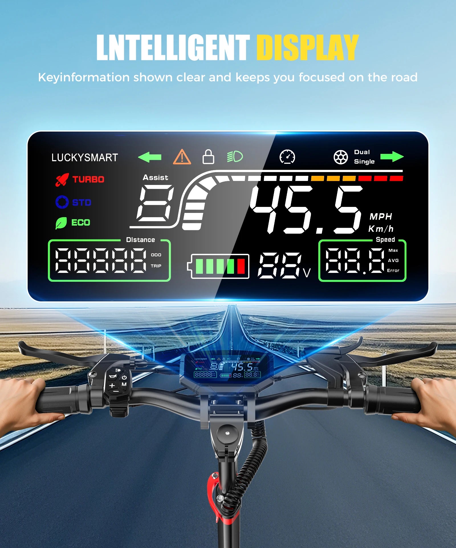 Motor 48V18AH Battery E-Scooter Dual Disc Brakes