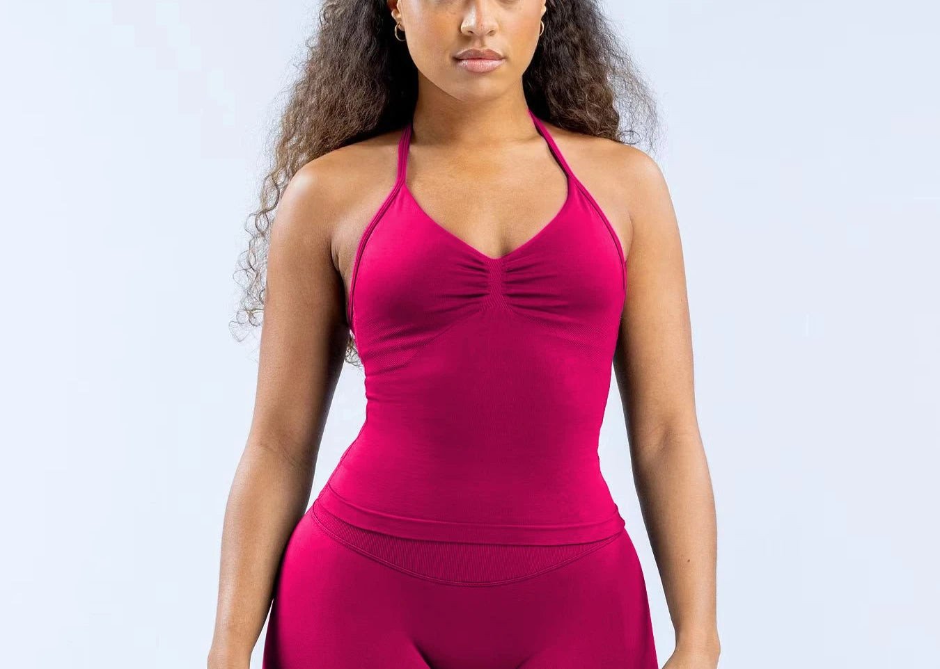 Women's fitness impact leggings, gym sports halter-