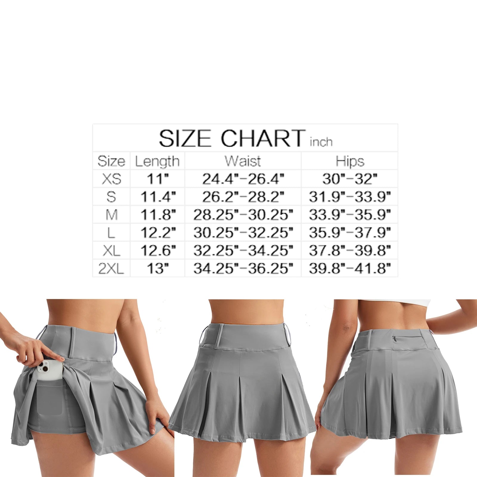 Women's Highwaisted Tennis/Golf Skirt Two-In-One Sports