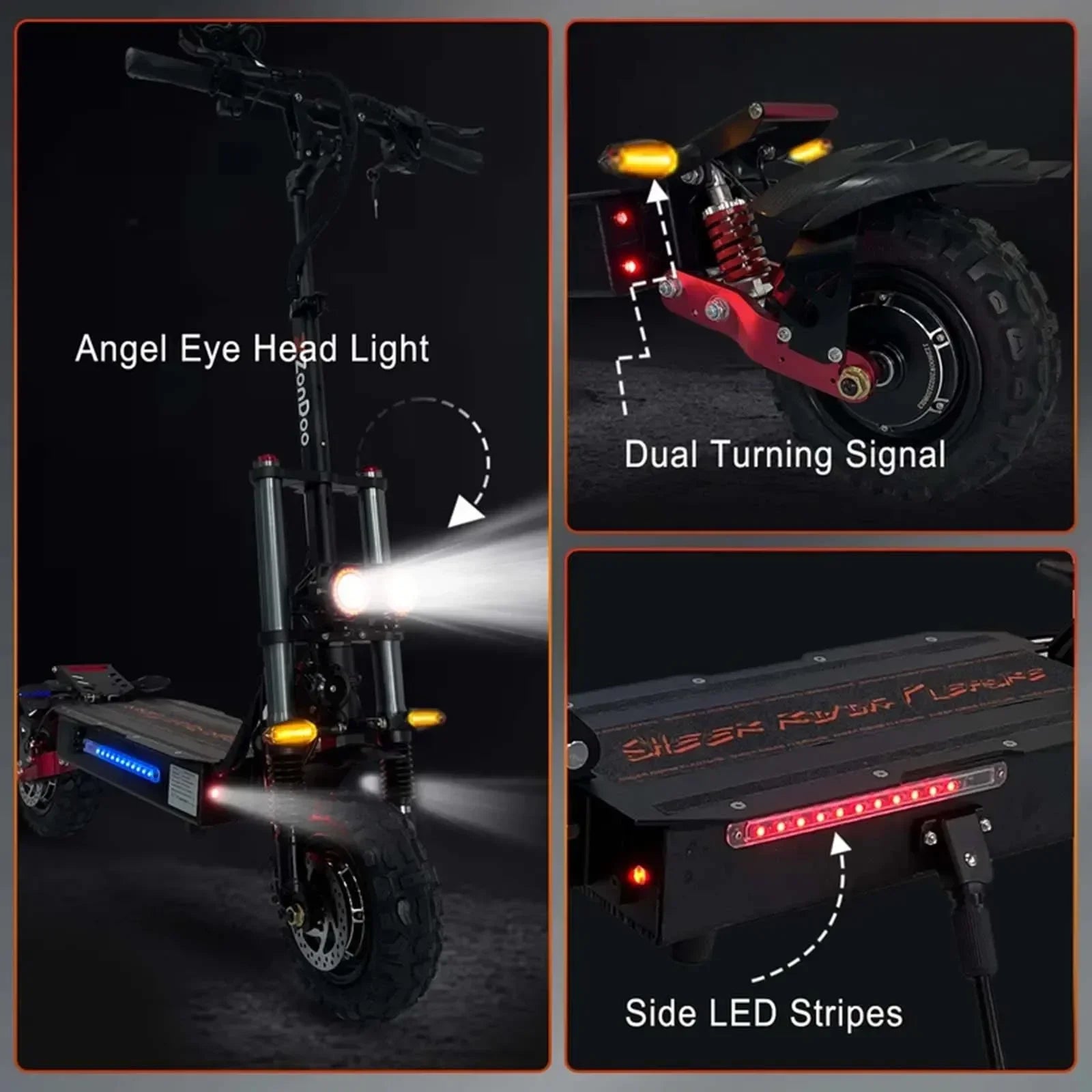 electric scooter dual motor removable seat hydraulic shock