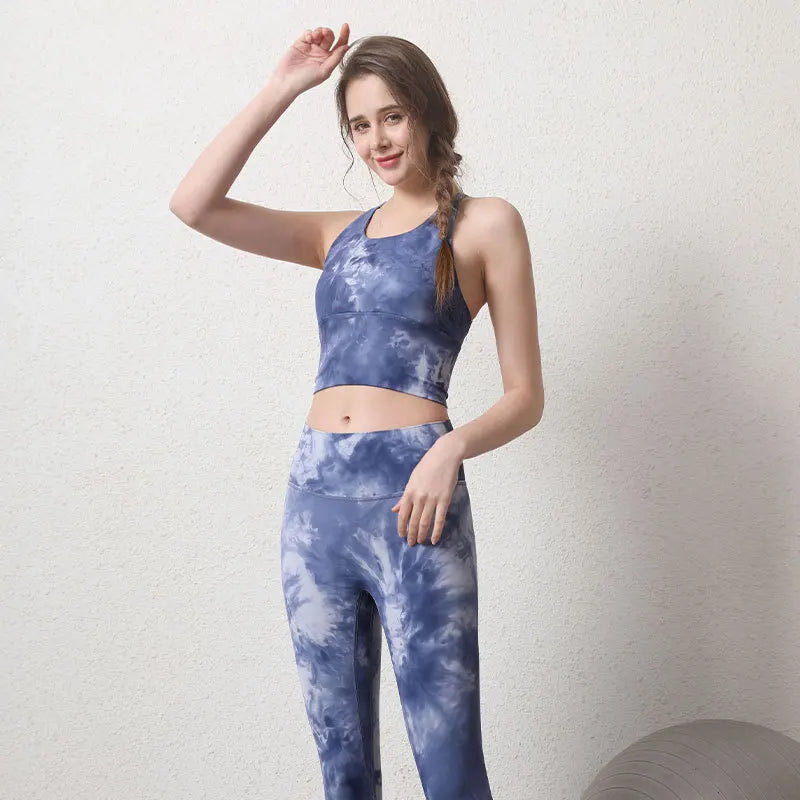 Workout Gym Leggings with Beauty Back Bra Suits