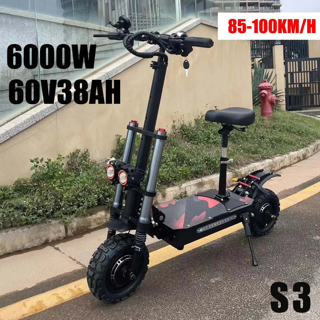 electric scooter dual motor removable seat hydraulic shock