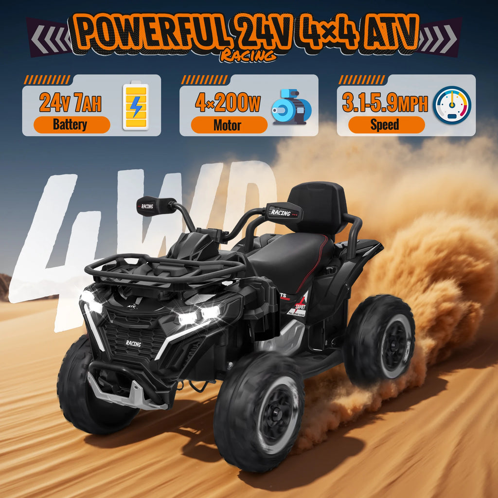 24V Large Four-Wheeled Off-Road Vehicle for Kids -