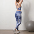 Women's High-Waist Hip-Lifting Seamless Yoga Sets Tie-Dye Sports Fitness Workout Gym Leggings with Beauty Back Bra Suits