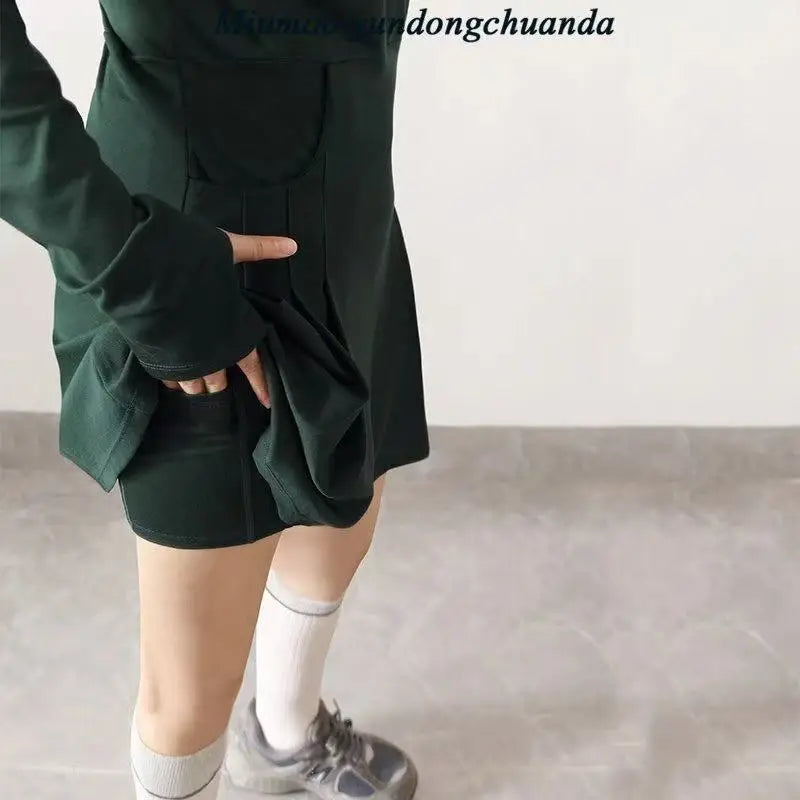 Tennis Dress with Shorts Long Sleeve Women