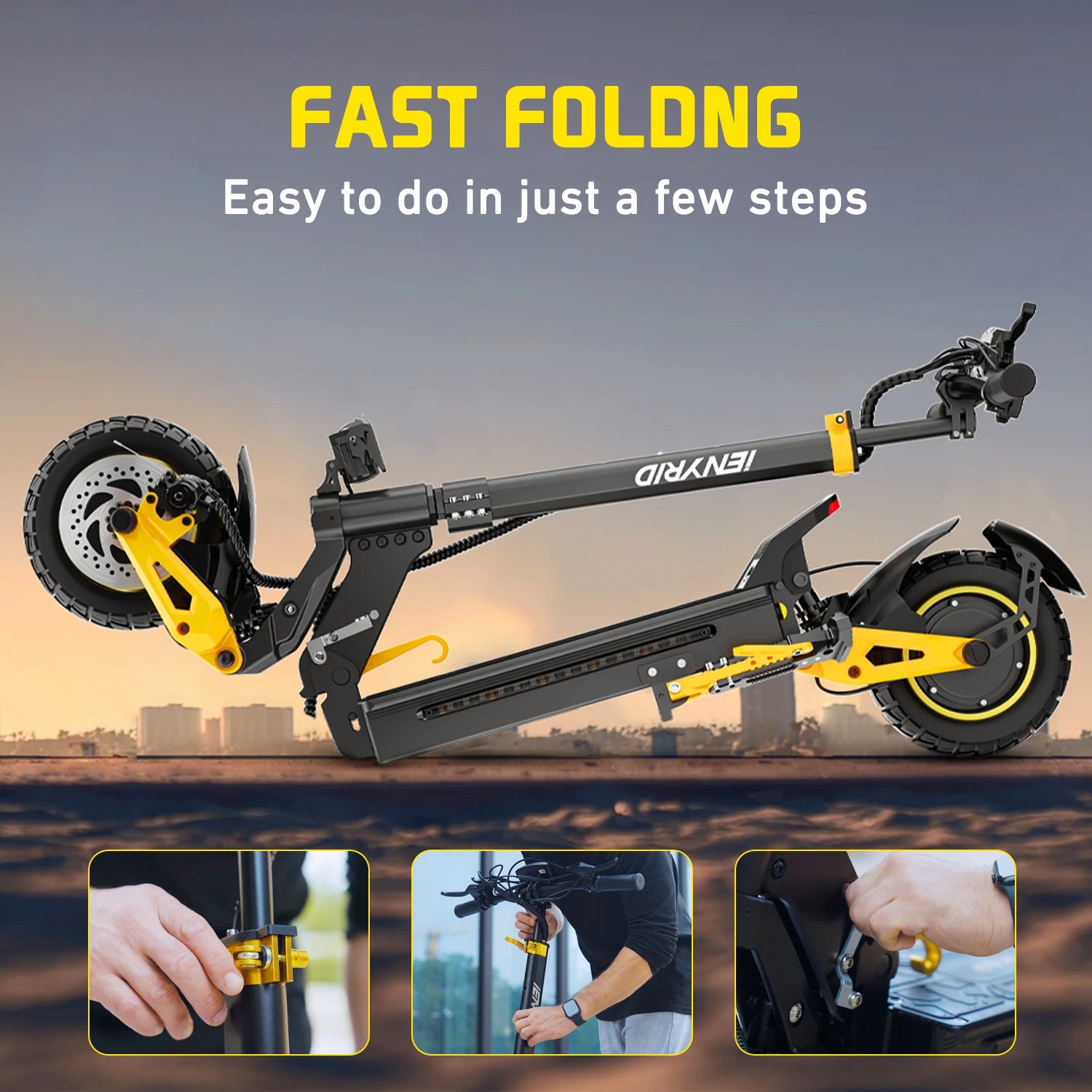 Dual Motorr Off-road Tire Foldable EScooter