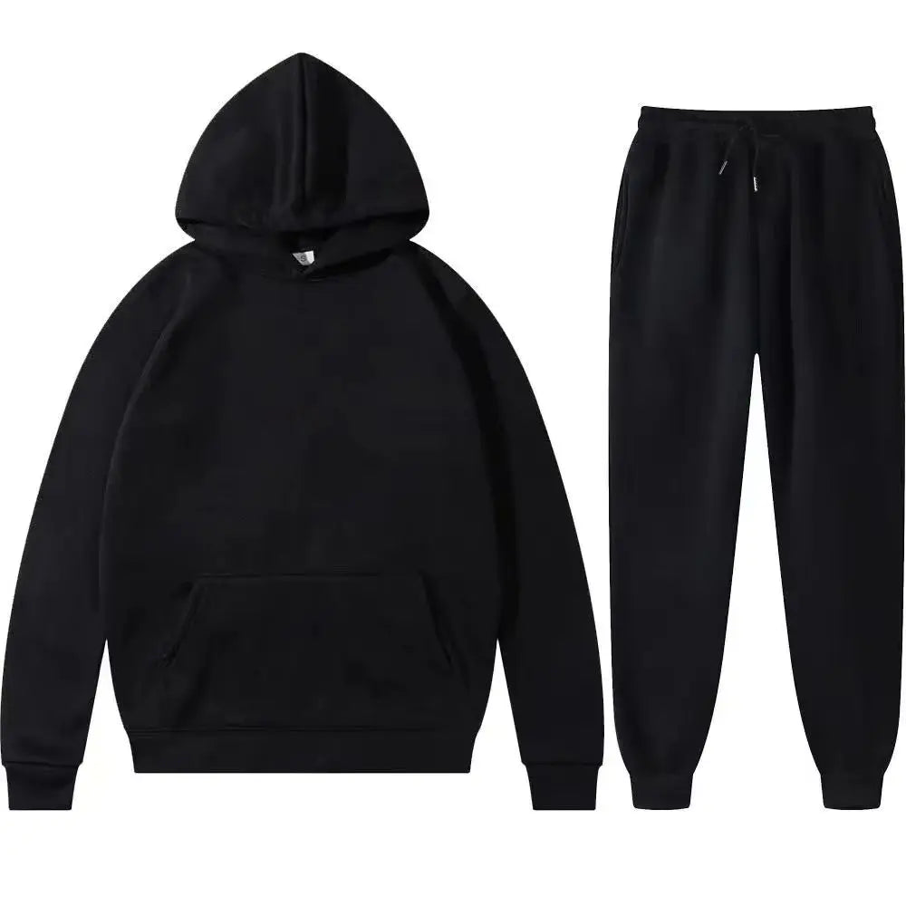 Men Women Tracksuit Hoodies Casual Solid Color