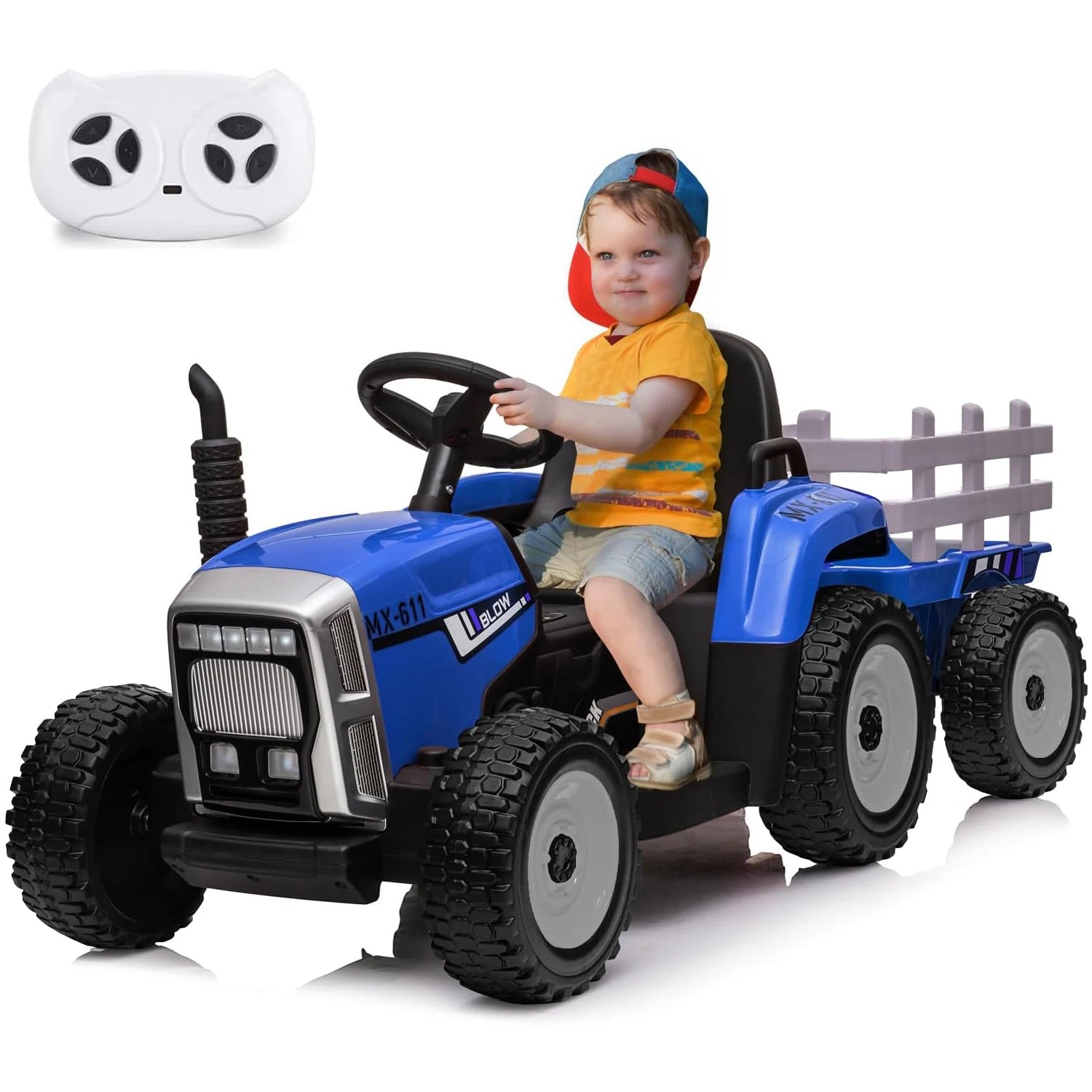 Tractor With Trailer Remote Control Toddler Electric Vehicle