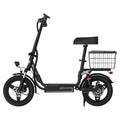 Bodywel T3 500W Electric Scooter with Seat, 14" Fat Tire E-Scooter, 48V 9AH Battery,32KM/H, Foldable ebike with Basket