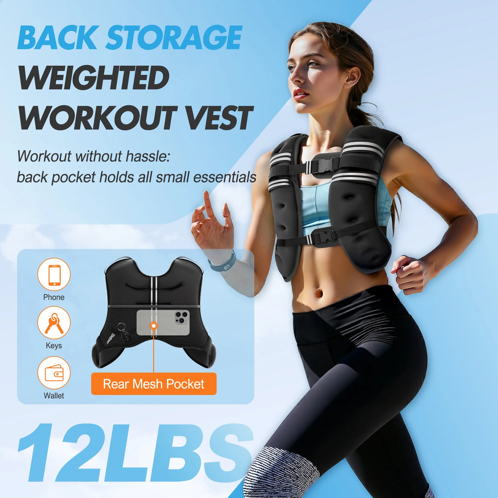 Weighted Vest Fitness Reflective Strips Men Women